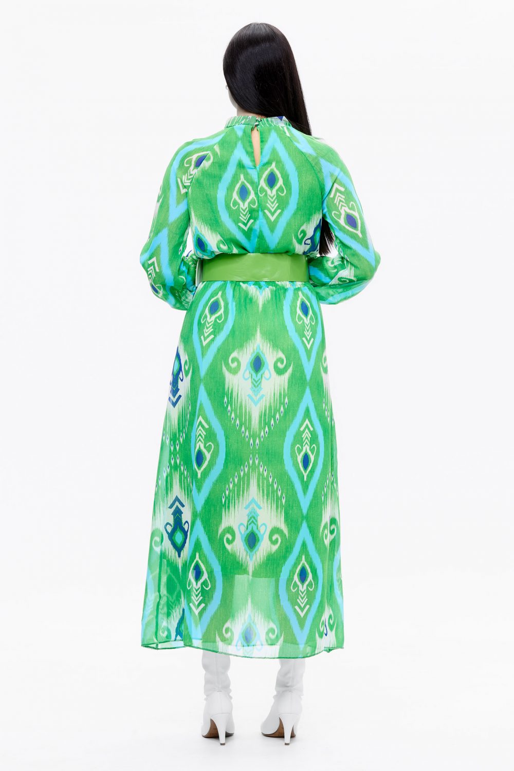 Rochie din Voal cu curea verde
